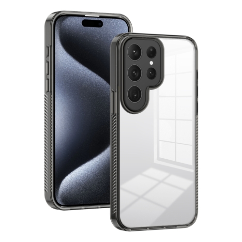 For Samsung Galaxy S23 Ultra 5G 2.5mm Anti-slip Clear Acrylic Hybrid TPU Phone Case(Black)