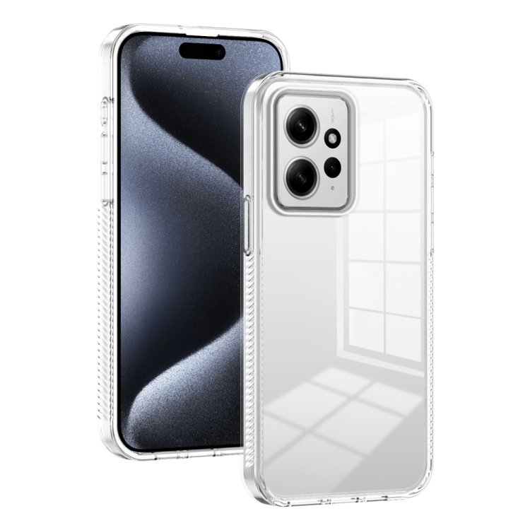 

For Xiaomi Redmi Note 12 4G Global 2.5mm Anti-slip Clear Acrylic Hybrid TPU Phone Case(Transparent)