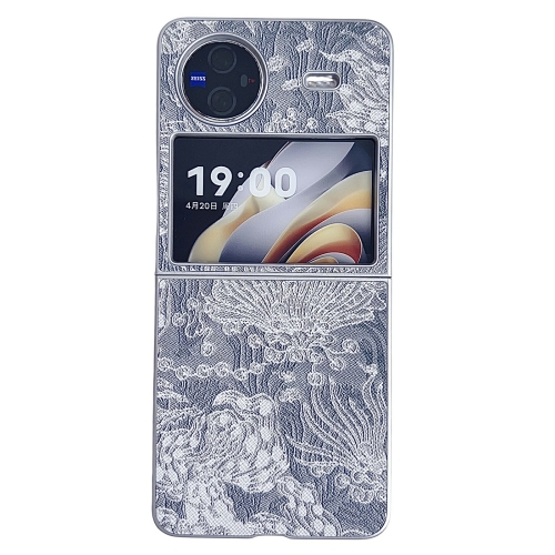 

For vivo X Flip Embroidery Style Full Coverage Phone Case(Grey)