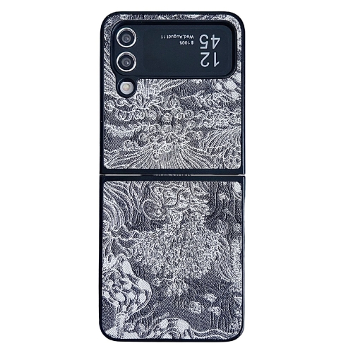 For Samsung Galaxy Z Flip3 Embroidery Style Full Coverage Phone Case(Black) мультитриммер 8 в 1 selectium tn9400f4 style