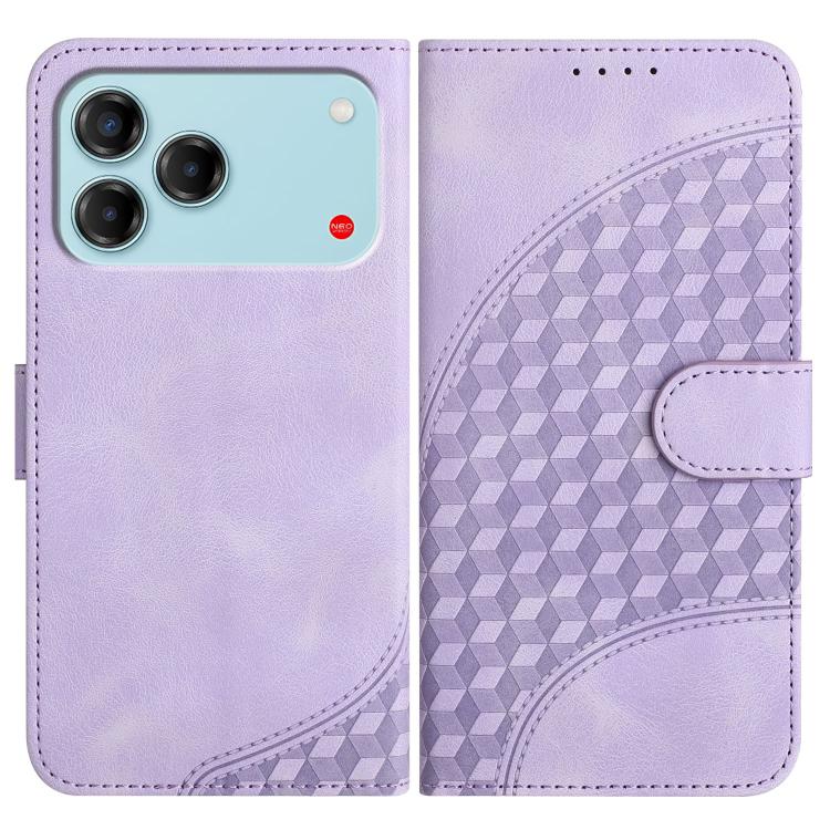 

For ZTE Blade V80 Vita Elephant Head Embossed Phone Leather Case with Lanyard(Light Purple)