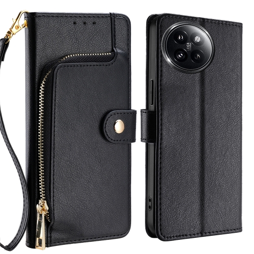 

For Xiaomi Civi 4 Pro Zipper Bag Leather Phone Case(Black)