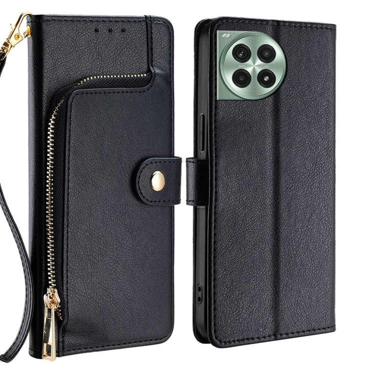 

For OnePlus Ace 3 Pro 5G Zipper Bag Leather Phone Case(Black)