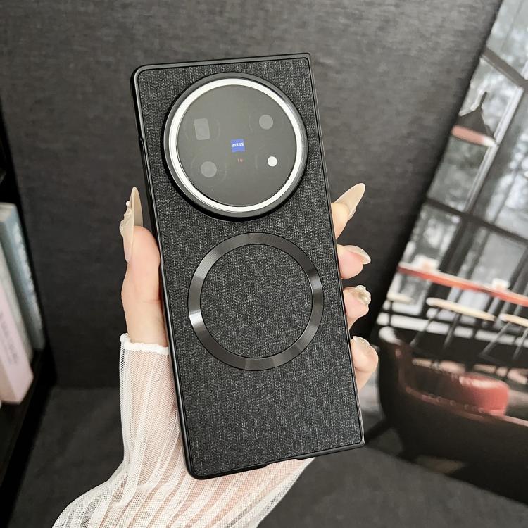 

For vivo X Fold5 CD Magsafe Magnetic Cloth Texture Phone Case(Black)