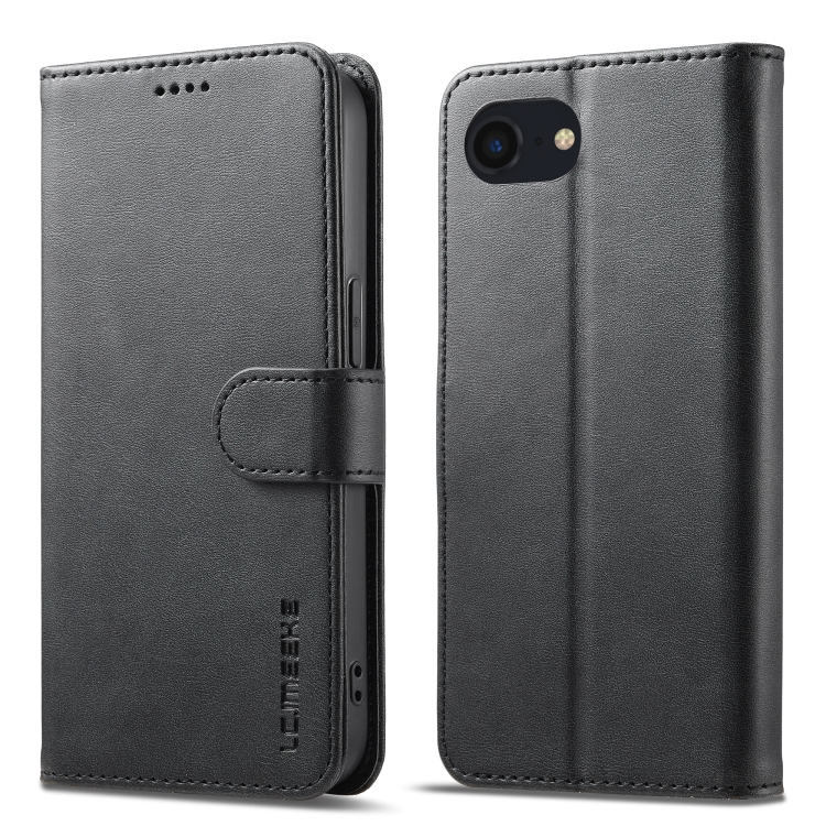

LC.IMEEKE Calf Texture Horizontal Flip Leather Case For iPhone 16e(Black)