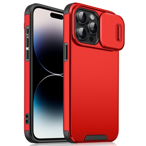 

For iPhone 14 Pro Sliding Camshield TPU + PC Phone Case(Red)