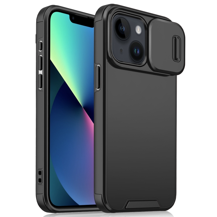 

For iPhone 13 mini Sliding Camshield TPU + PC Phone Case(Black)