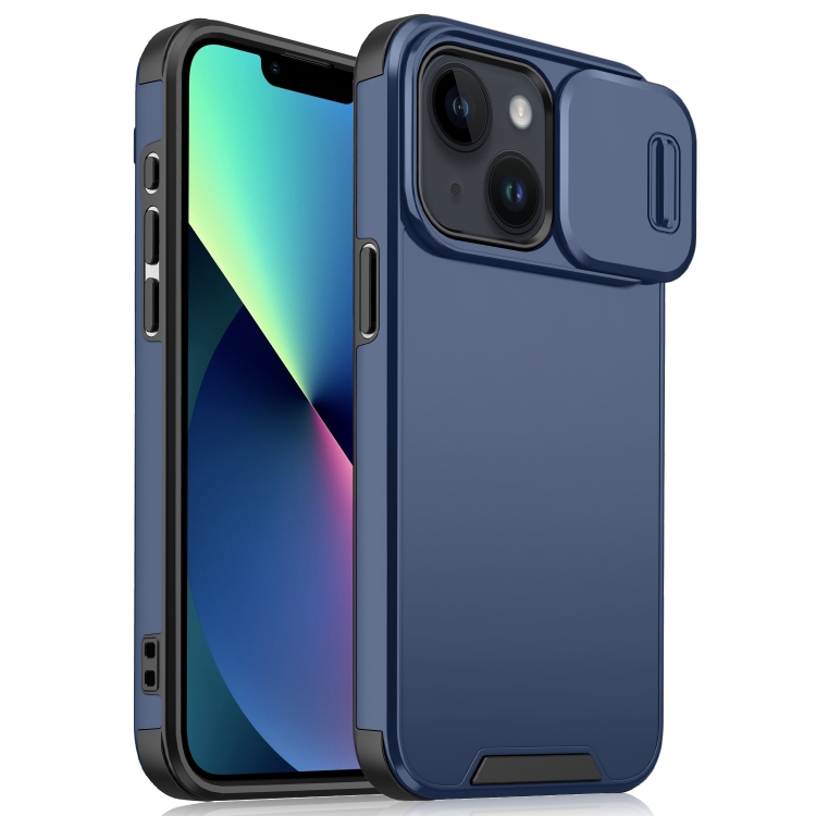 

For iPhone 13 mini Sliding Camshield TPU + PC Phone Case(Blue)