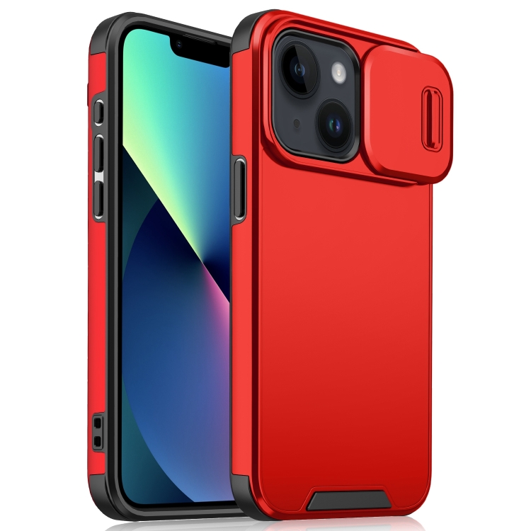 

For iPhone 13 mini Sliding Camshield TPU + PC Phone Case(Red)