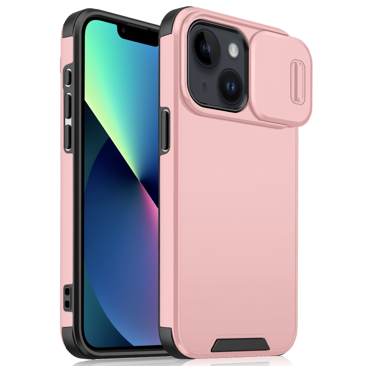 

For iPhone 13 mini Sliding Camshield TPU + PC Phone Case(Pink)