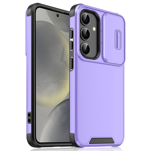 

For Samsung Galaxy S24 5G Sliding Camshield TPU + PC Phone Case(Purple)