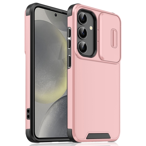 

For Samsung Galaxy S24 5G Sliding Camshield TPU + PC Phone Case(Pink)