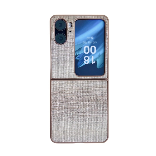 

For OPPO Find N2 Flip Illusory Color Leather Texture PC Phone Case(Coffee)