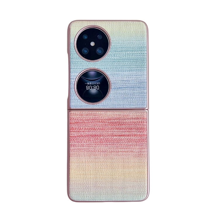 

For Huawei Pocket 2 Illusory Color Leather Texture PC Phone Case(Pink)