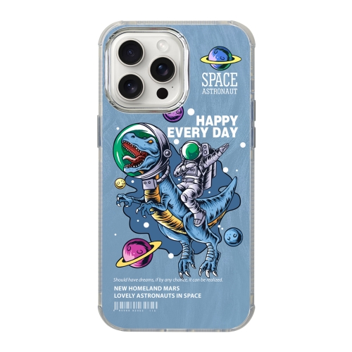 

For iPhone 15 Pro Illustration Pattern Radiation Design Full Coverage Shockproof Phone Case(Blue Astronaut)