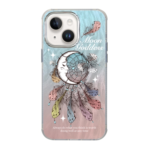 

For iPhone 15 Illustration Pattern Radiation Design Full Coverage Shockproof Phone Case(Wind Chimes)