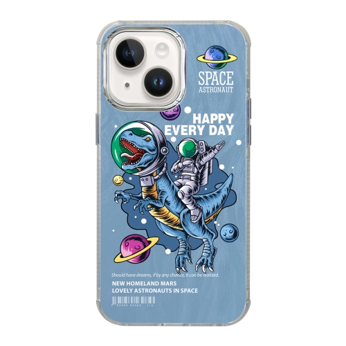 

For iPhone 14 Illustration Pattern Radiation Design Full Coverage Shockproof Phone Case(Blue Astronaut)