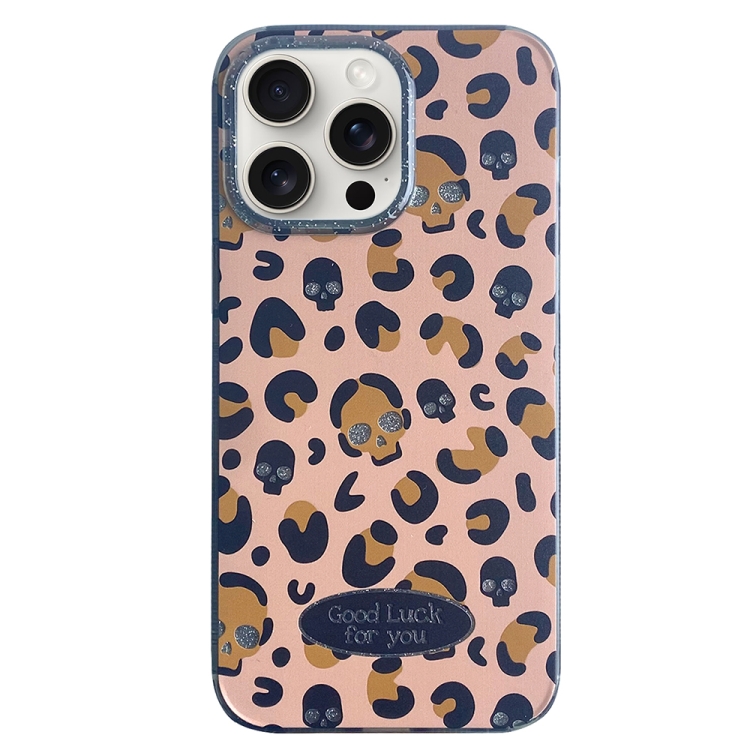 

For iPhone 15 Pro Glitter Powder Leopard Print PC + TPU Phone Case(Brown)