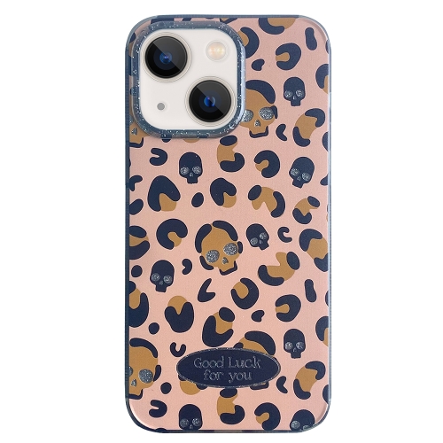 

For iPhone 14 Glitter Powder Leopard Print PC + TPU Phone Case(Brown)
