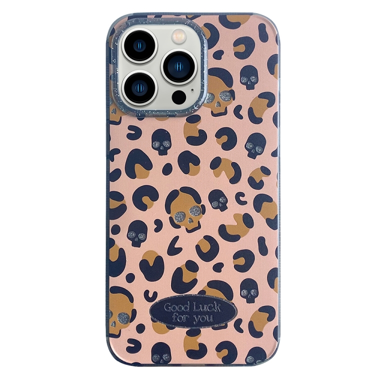 

For iPhone 13 Pro Max Glitter Powder Leopard Print PC + TPU Phone Case(Brown)