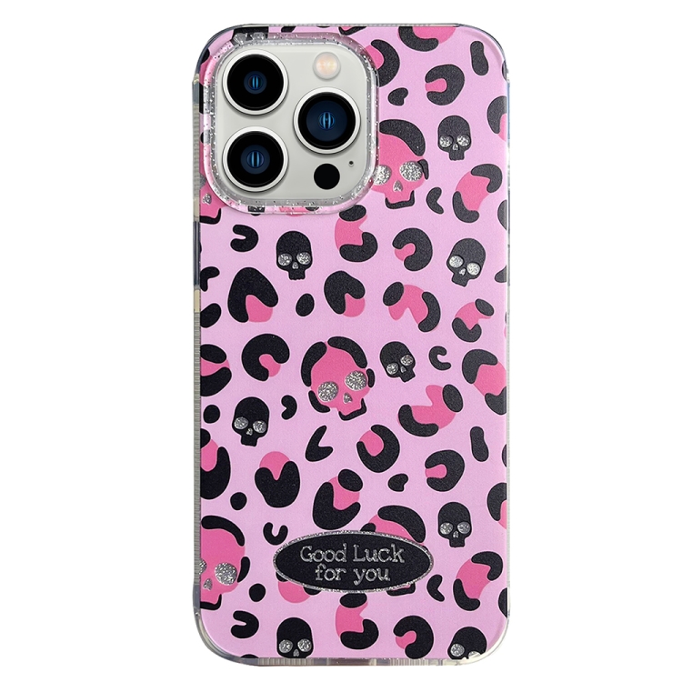 

For iPhone 13 Pro Glitter Powder Leopard Print PC + TPU Phone Case(Pink)
