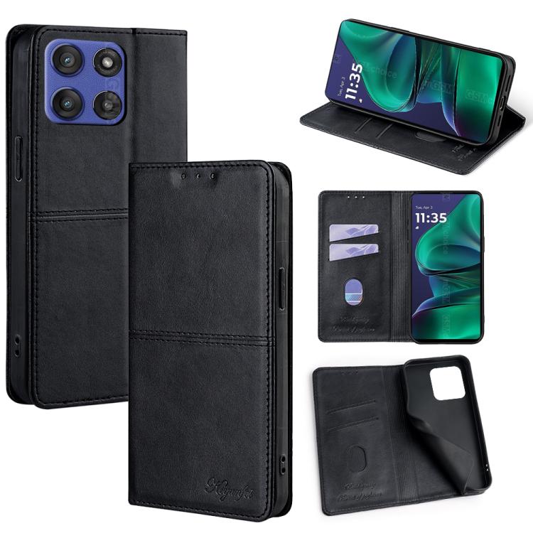 

For Motorola Moto G Stylus 5G 2025 Cow Texture Magnetic Leather Phone Case(Black)