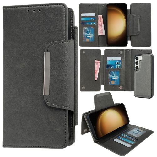 

For Samsung Galaxy S23 5G Multifunctional 7-Card Wallet Leather Phone Case(Grey)