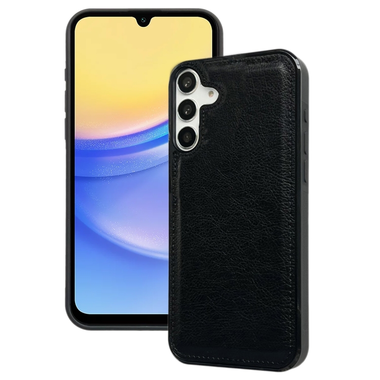 

For Samsung Galaxy A15 4G/5G Cowhide Texture Back Cover Phone Case(Black)
