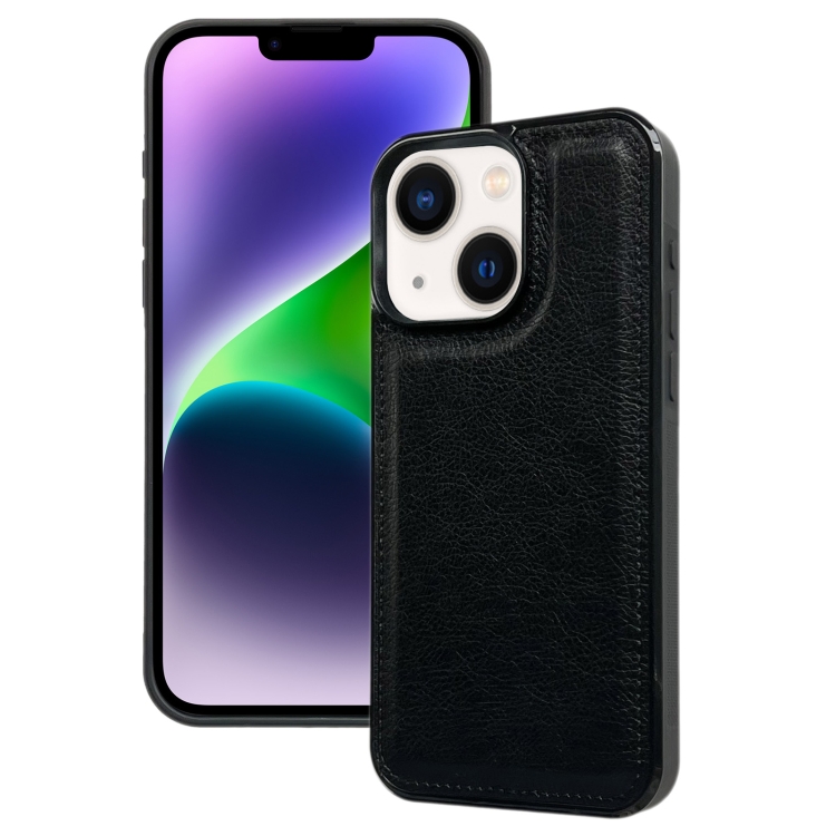 

For iPhone 14 Plus Cowhide Texture Back Cover Phone Case(Black)