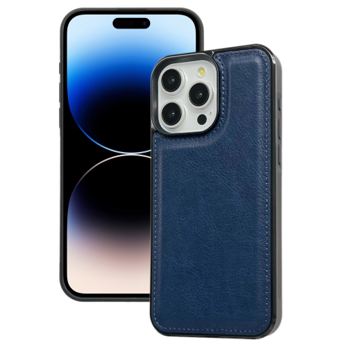 

For iPhone 14 Pro Max Cowhide Texture Back Cover Phone Case(Royal Blue)