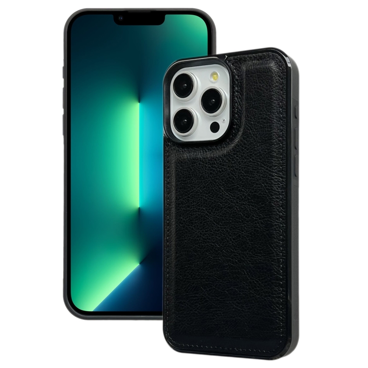 

For iPhone 13 Pro Max Cowhide Texture Back Cover Phone Case(Black)