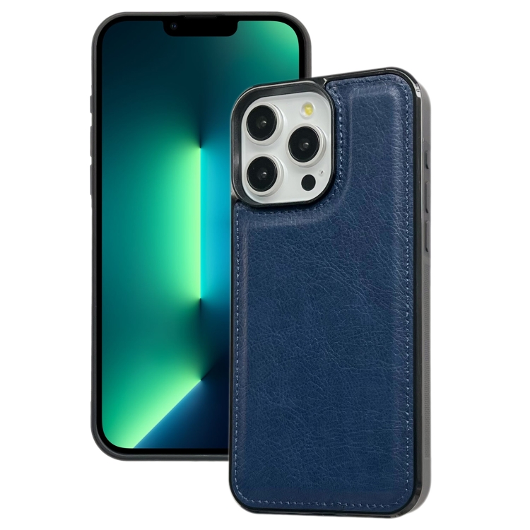 

For iPhone 13 Pro Max Cowhide Texture Back Cover Phone Case(Royal Blue)