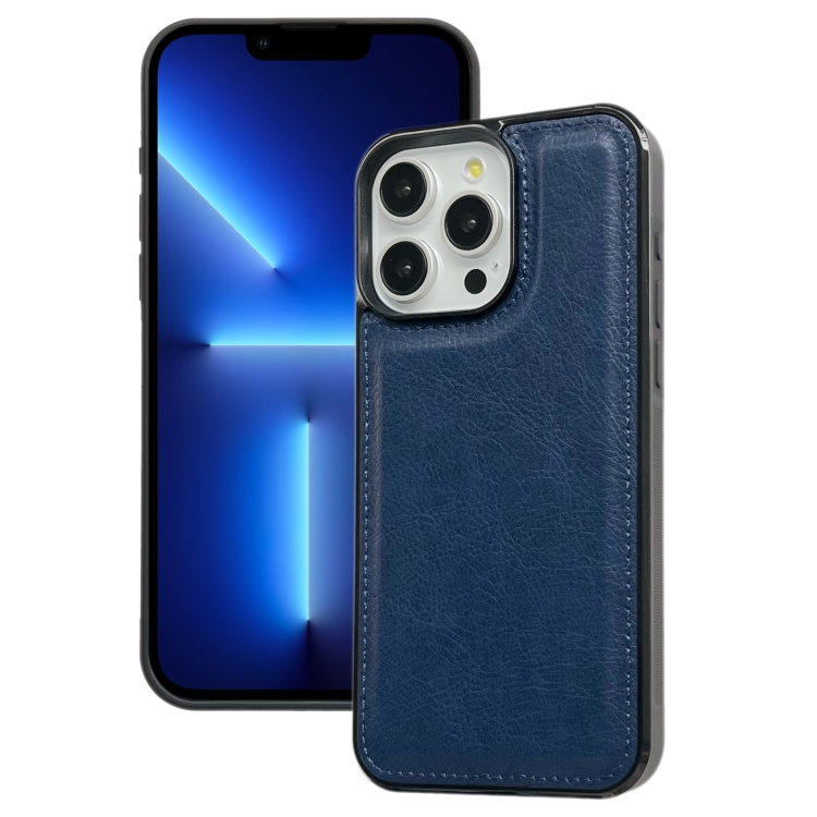 

For iPhone 13 Pro Cowhide Texture Back Cover Phone Case(Royal Blue)