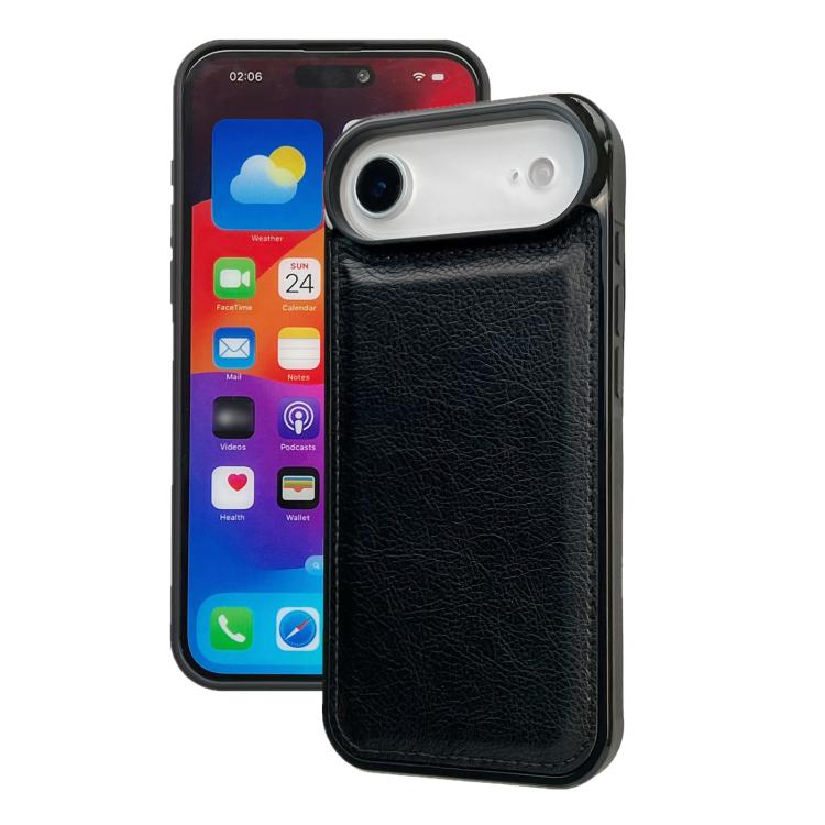 

For iPhone Air Cowhide Texture Back Cover Phone Case(Black)