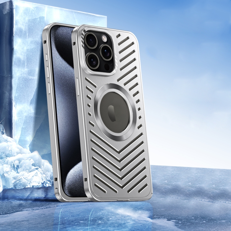 

For iPhone 13 Pro MagSafe Magnetic Metal Cooling Phone Case(Silver)