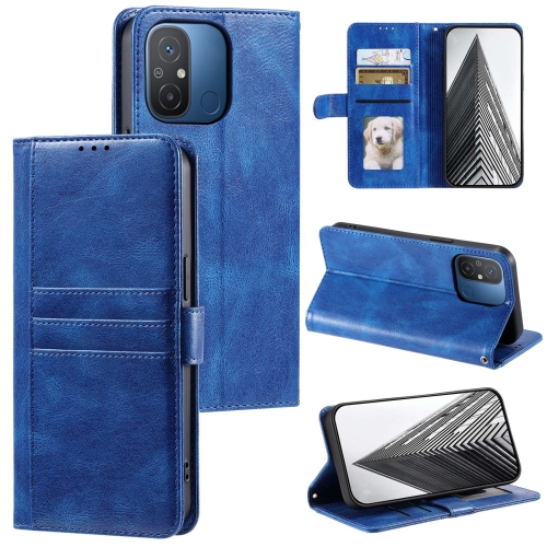 

For Xiaomi Redmi 12C / 11A Global Simple 6-Card Wallet Leather Phone Case(Blue)