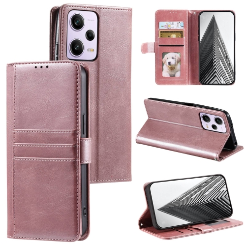 

For Xiaomi Redmi Note 12 Pro 5G Simple 6-Card Wallet Leather Phone Case(Rose Gold)