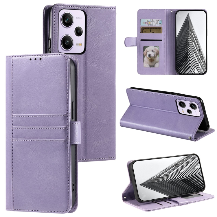 

For Xiaomi Redmi Note 12 Pro 5G Simple 6-Card Wallet Leather Phone Case(Purple)
