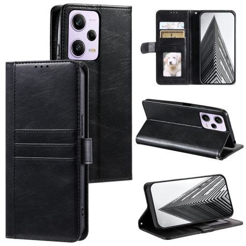 For Xiaomi Redmi Note 12 Pro 5G Simple 6-Card Wallet Leather Phone Case(Black)