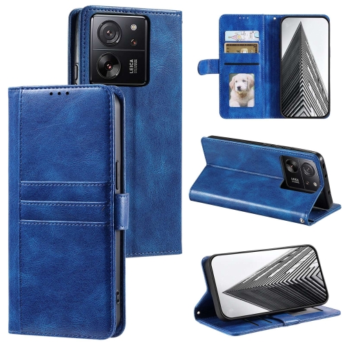 

For Xiaomi 13T / 13T Pro Simple 6-Card Wallet Leather Phone Case(Navy Blue)