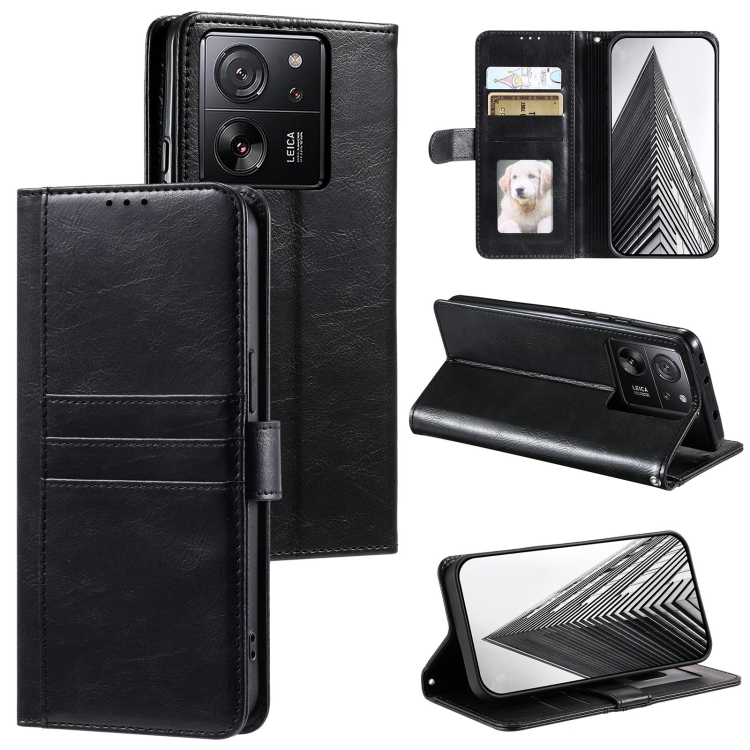 

For Xiaomi 13T / 13T Pro Simple 6-Card Wallet Leather Phone Case(Black)