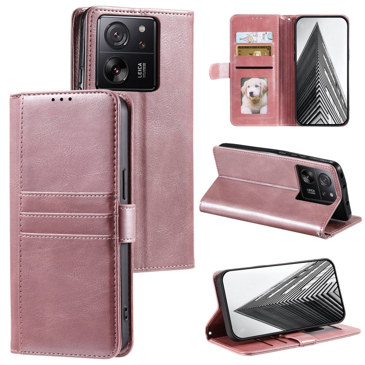 

For Xiaomi Redmi K60 Ultra Simple 6-Card Wallet Leather Phone Case(Rose Gold)