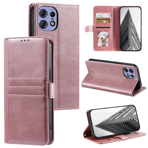 

For Motorola Edge 50 Pro Simple 6-Card Wallet Leather Phone Case(Rose Gold)