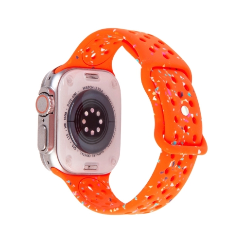 For Apple Watch SE 2023 44mm Jelly Color Dots Liquid Silicone Watch Band(Orange) 10pcs orange sf 20 sma male sma female bnc dual band vhf uhf 144mhz 430mhz sf20 soft antenna for baofeng kenwood hyt tyt radio