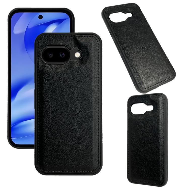 

For Google Pixel 9a Cowhide Texture Back Cover Phone Case(Black)