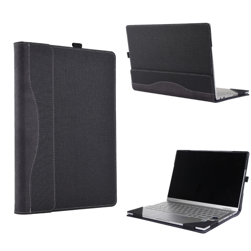 

For Microsoft Surface Laptop 6 15 inch Cloth Texture Laptop Leather Case With Stand Function(Black)