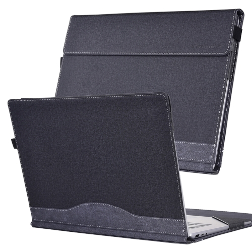 

For Microsoft Surface Laptop 6 15 inch Cloth Texture Laptop Leather Protective Case(Space Ash)