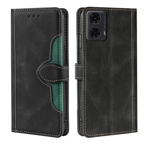 

For Motorola Moto G24 4G Skin Feel Magnetic Buckle Leather Phone Case(Black)