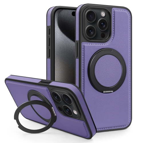 

For iPhone 15 Pro Yashi 360 Degree Rotating MagSafe Bracket Phone Case(Purple)