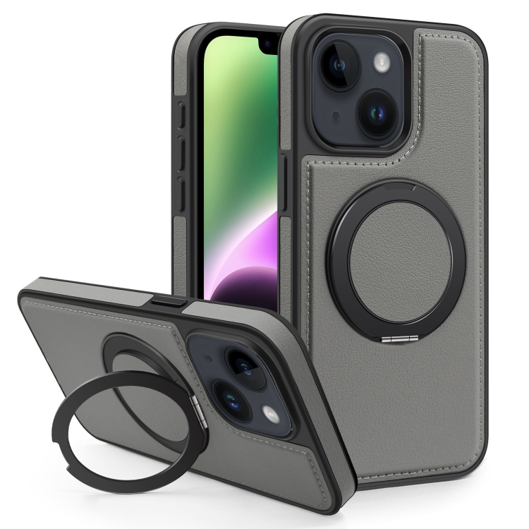 

For iPhone 14 Yashi 360 Degree Rotating MagSafe Bracket Phone Case(Grey)